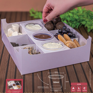 10 CAIXA FONDUE - BRANCA 8x24x22 cm 5025 Ideia Caixa petiscos em Oferta na Shopee