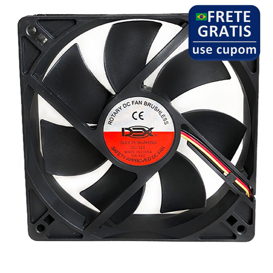 Cooler Fan Preto 120x120x25mm 12 Cm Gabinete Ventoinha