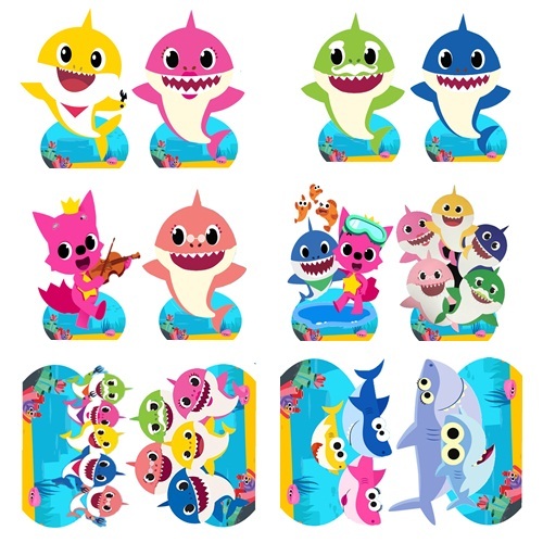 Baby Shark kit decoração de festa infantil 10 display de 20cm em Oferta na Shopee