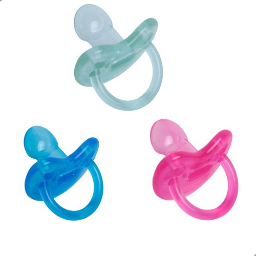 Kit 3 Chupetas 100% Silicone Bico Chato Ortodôntica + 6m - Pepeta  Ventilada Nina Baby em Oferta na Shopee