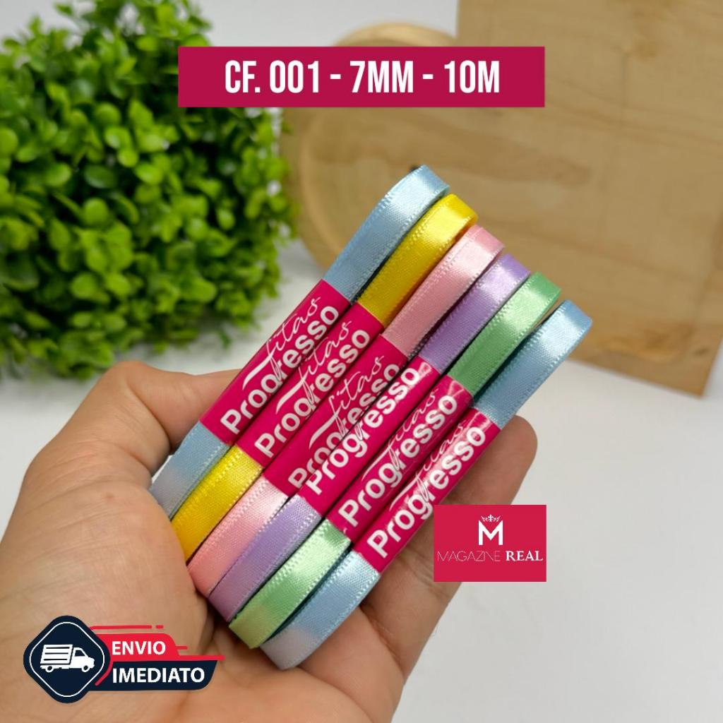 Fita de Cetim Progresso N°1 7mm - 10mts em Oferta na Shopee