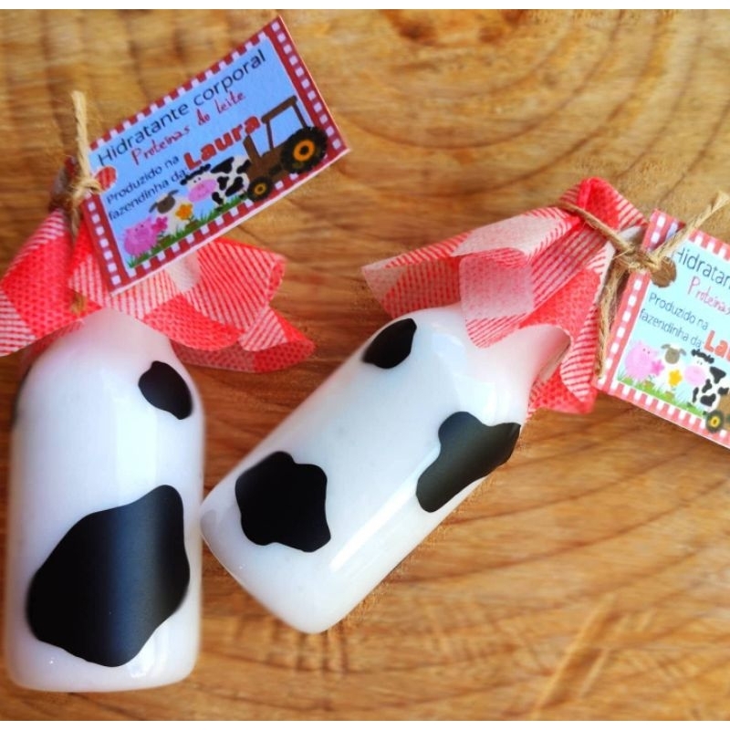 ​🐮 Lembrancinha Fazendinha, Hidratante Personalizado Vaquinha | Kit com 20 | Aniversário, Chá de Bebê, Maternidade 🌾