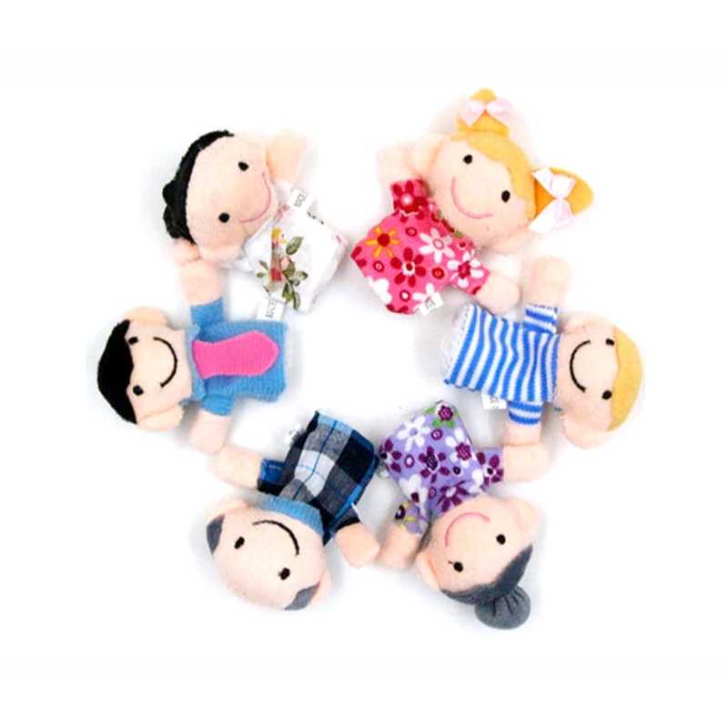 Brinquedo BEBÊ Fantoche de Dedo FAMILIA FELIZ 6 PEÇAS Diversão Dedoches Brinquedo Sensorial