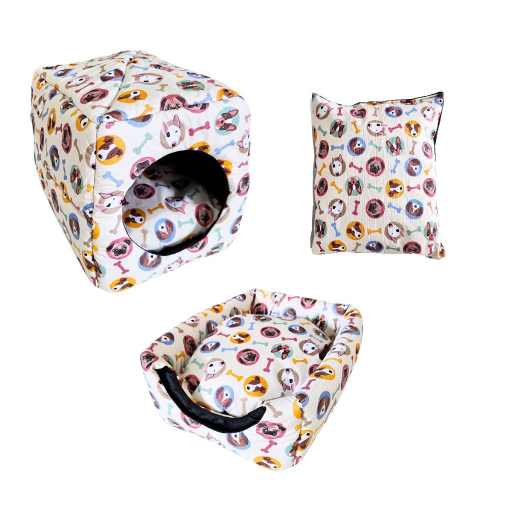 Caminha Pet Toca Iglu 2 em 1 para Cães e Gatos Almofada Inclusa Frio ou Calor - 100% Impermeável
