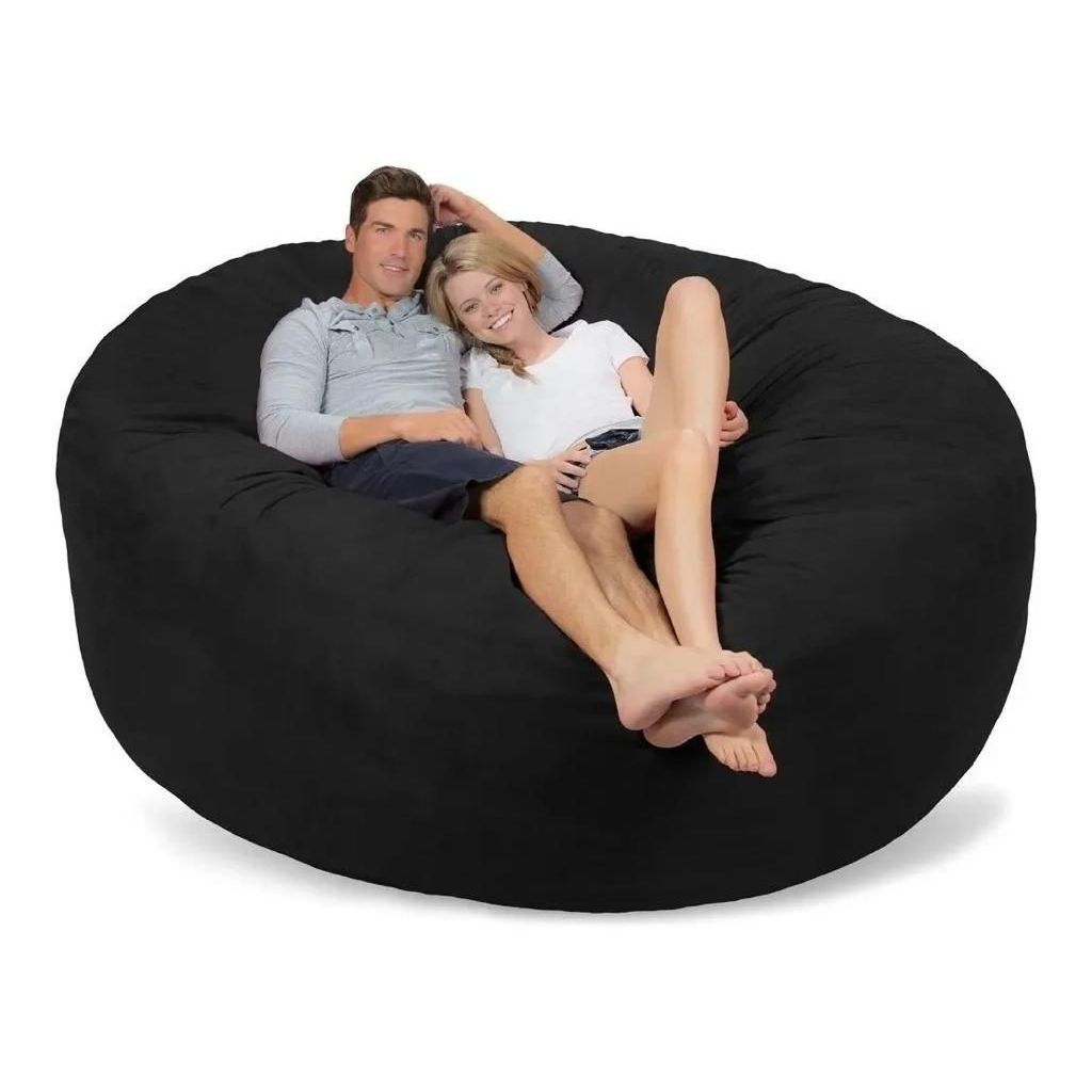 Puff Gigante Redondo Almofadão 140x60 Sem Enchimento Suede Envio Imediato