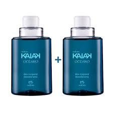 Kit 2 Refil Desodorante Corporal Kaiak Oceano Masculino - 100 ml