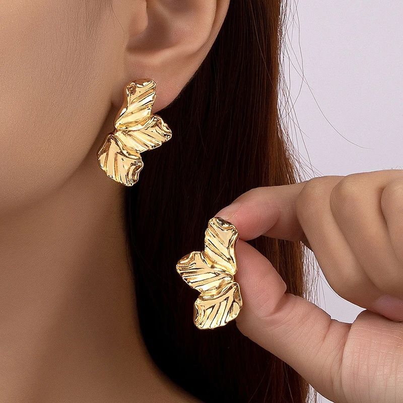 BRINCOS BANHADO A OURO 18K FOLHAS Flor MAXI MODA TENDÊNCIA ANTIALÉRGICO NÃO PERDE A COR LUXO EVENTOS