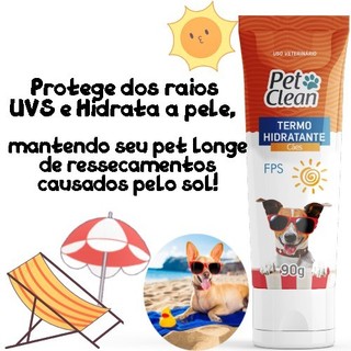 Termo Hidratante Protetor Solar Para Cães Pet Clean