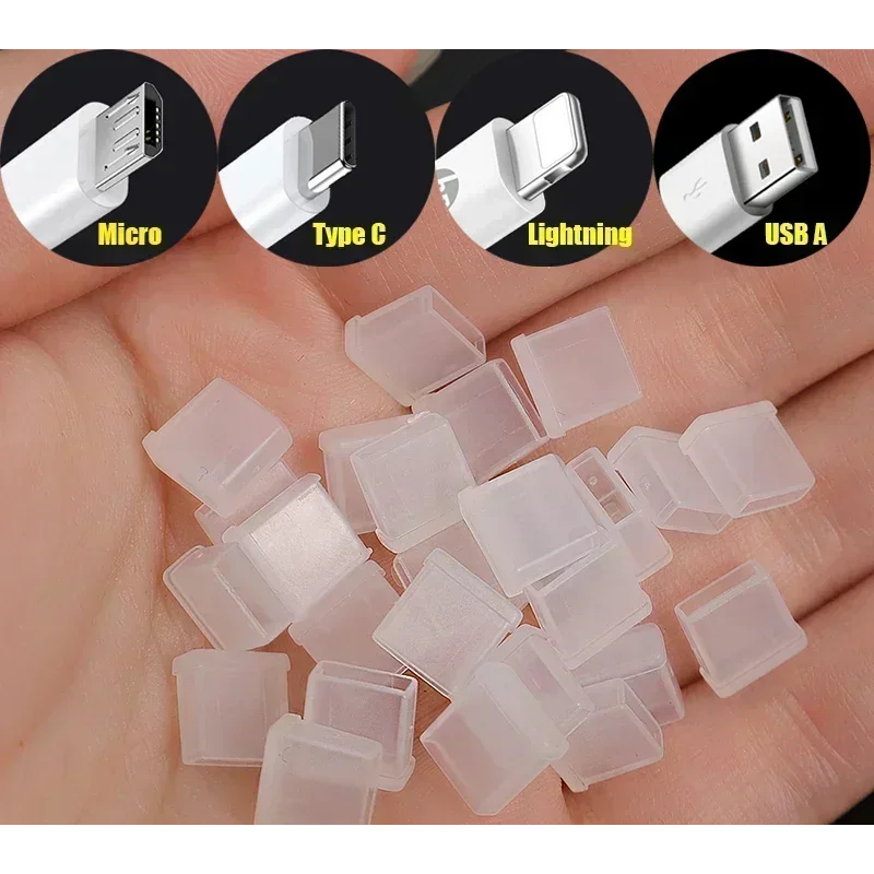 Protetor de silicone, anti poeira para cabo Iphone / Tipo-C / V8 (Micro USB). em Oferta na Shopee