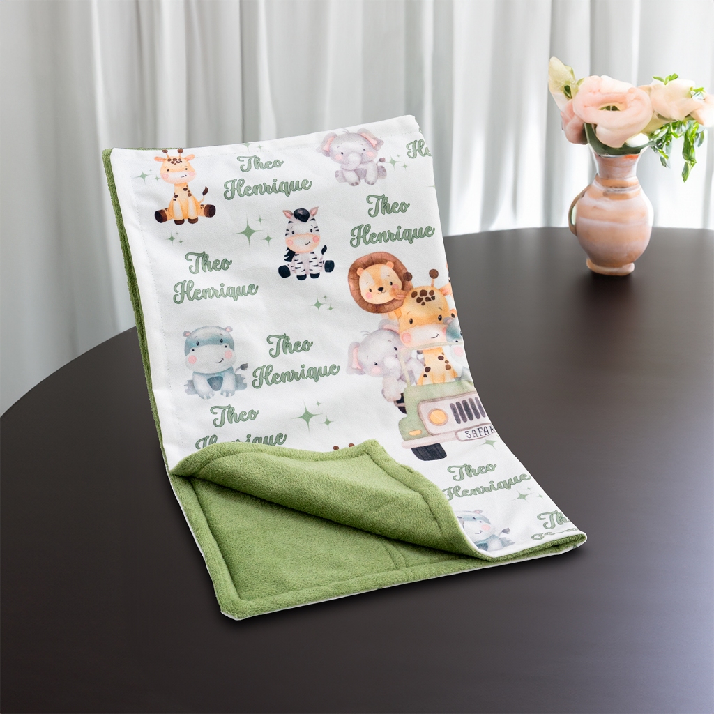 mantinha de bebe personalizada com nome e personagem/ Envio Já super barata