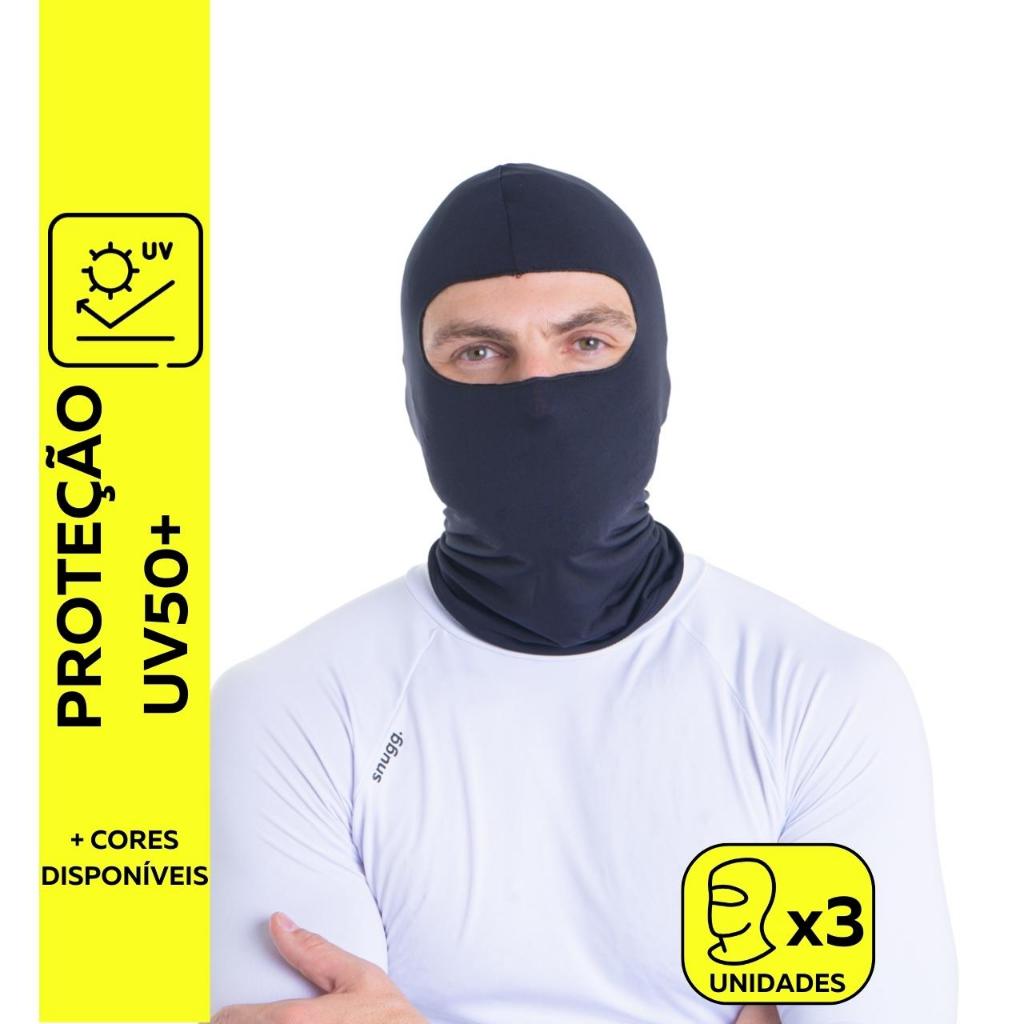 KIT 3 Balaclavas Touca Ninja Gorro Térmico Motoqueiro Proteção Solar UV50+ Snugg em Oferta na Shopee