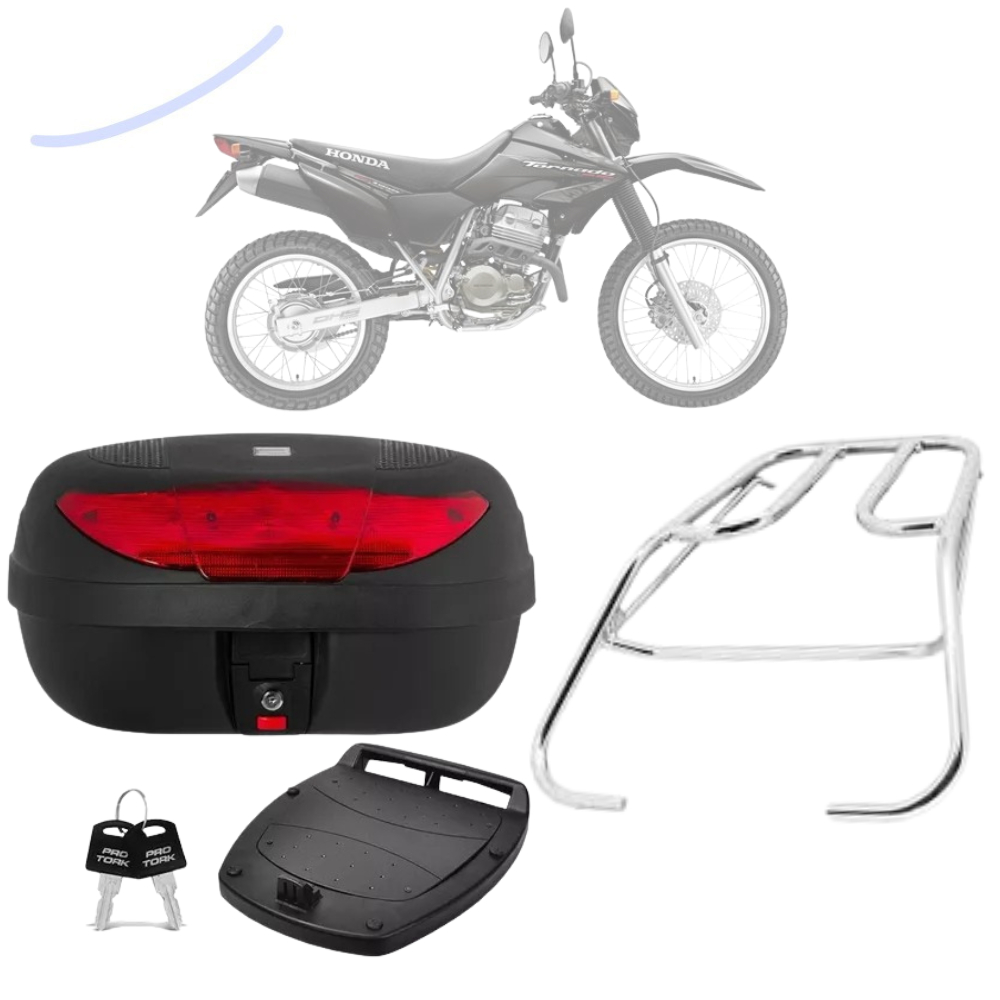 Bauleto Bau 45 Litros Com Bagageiro Sansão Churrasqueira Moto Tornado