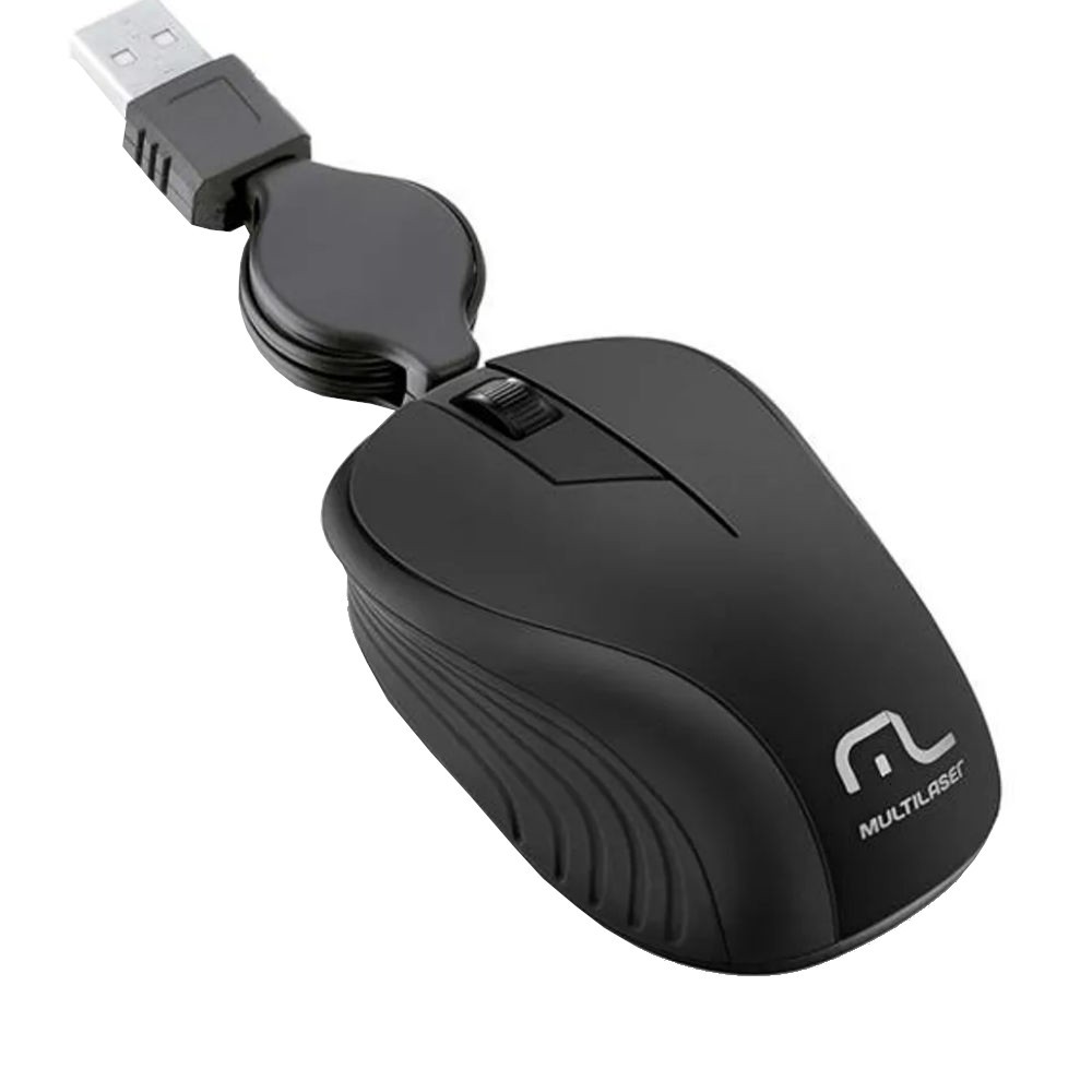 Mouse Multilaser MO231 Retratil 1200dpi USB - Computers & Accessories