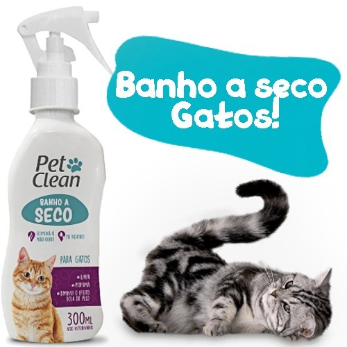Banho a Seco para Gato Shampoo Sem Enxague Pet Clean - 300 ml - Oferta