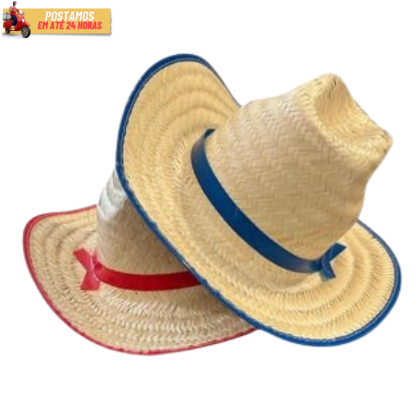 Chapéu de Palha Estilo Cowboy Texano Malandrinho Caipira Festa Junina