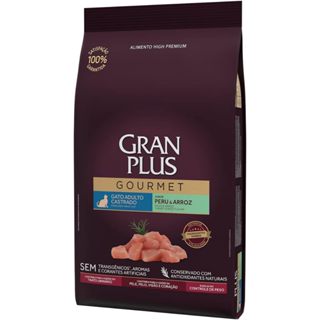 Ração Gran Plus Gourmet Gatos Castrados Peru e Arroz - 10,1Kg em Oferta na Shopee