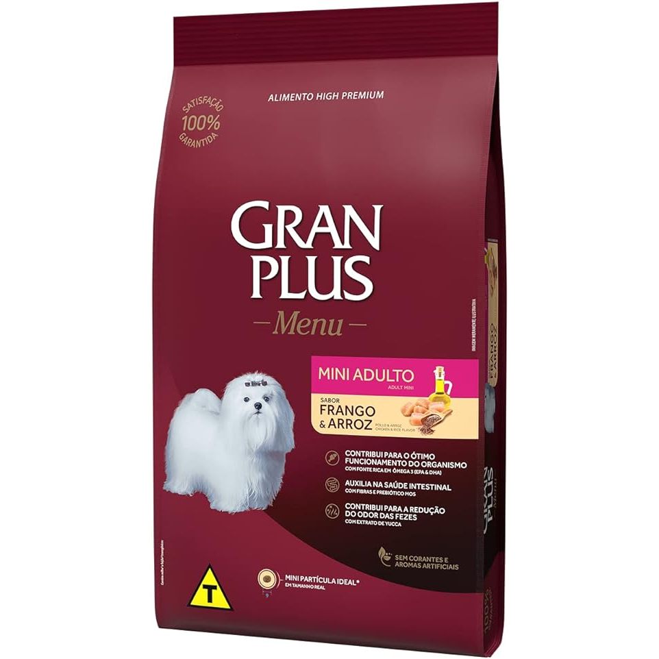 Racao Gran Plus Caes Menu Adultos Mini Frango E Arroz 15kg em Oferta na Shopee