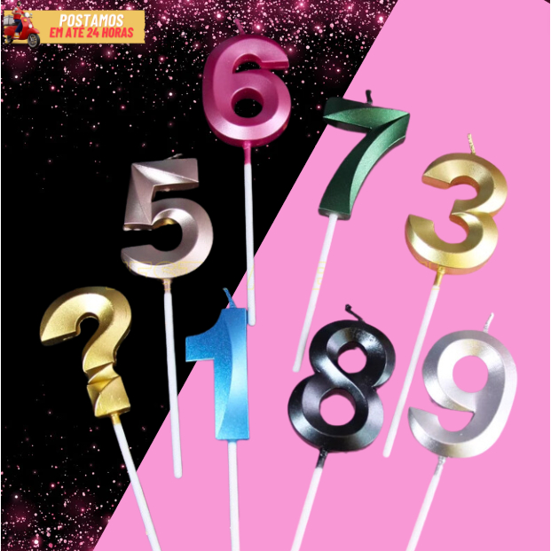 Vela de Aniversário  3D Perolizada Cintilante Várias Cores em Oferta na Shopee