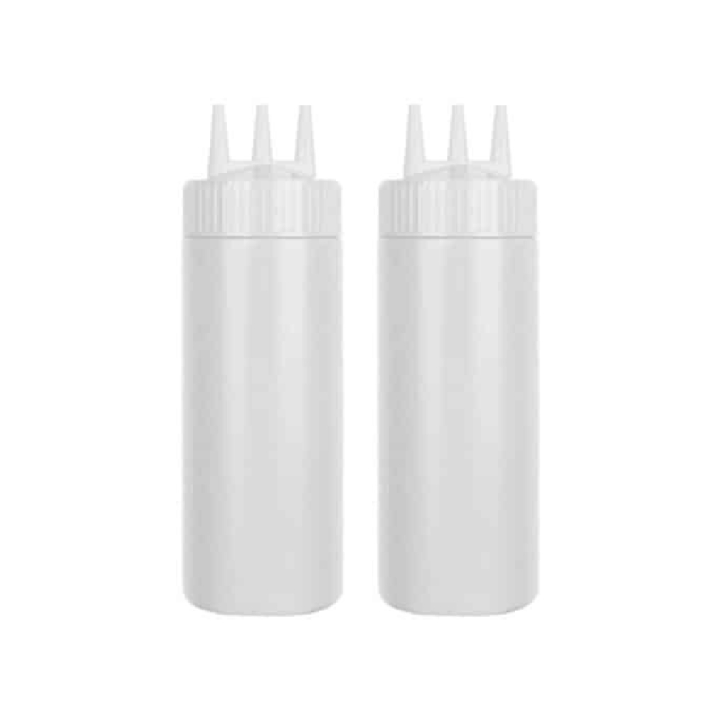 Kit 2 Bisnagas Flexível C/ 3 Bicos Para Molhos Katchup Mostarda 300, 400, 650ml