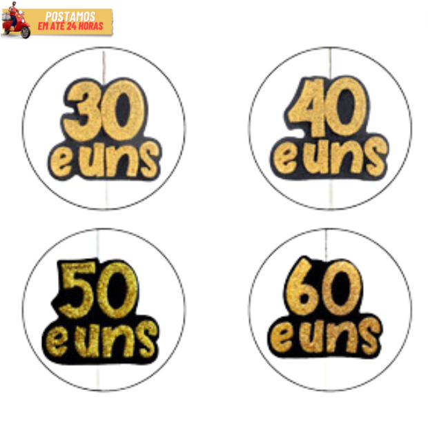 Vela Aniversário Glitter Prata Dourada 30 40 50 60 e Uns em Oferta na Shopee