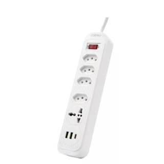COIBEU Extensão 4 Tomadas 2 USB 1 Type-C E Tomada Universal 1 Universal Bivolt Power 110v/220v 2m em Oferta na Shopee