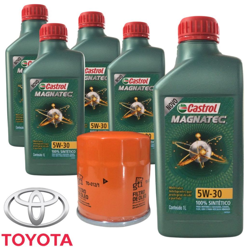 KIT TROCA DE OLÉO 5 LITROS DE 5W30 CASTROL + FILTRO DE ÓLEO TO12/1(TOYOTA)(COROLLA)