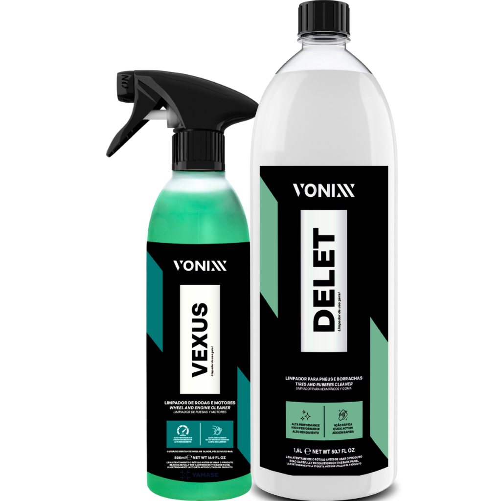 Kit Limpador Pneus E Borracha Delet 1,5L Vexus 500ml Vonixx em Oferta na Shopee
