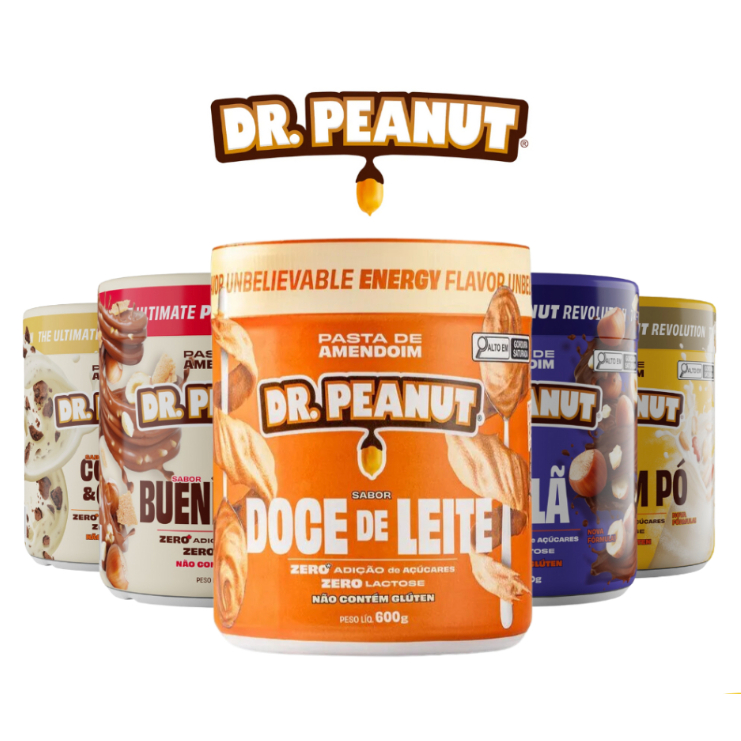 Pasta de Amendoim Dr Peanut com Whey Protein - 600g em Oferta na Shopee