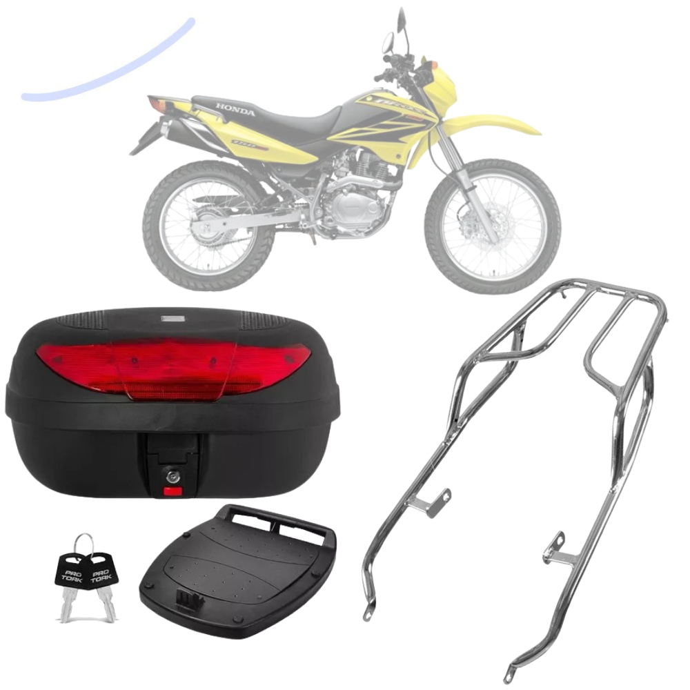 Bauleto Bau 45 Litros Com Bagageiro Sansão Churrasqueira Moto Broz 125 e 150 2003 a 2008 Pro Tork