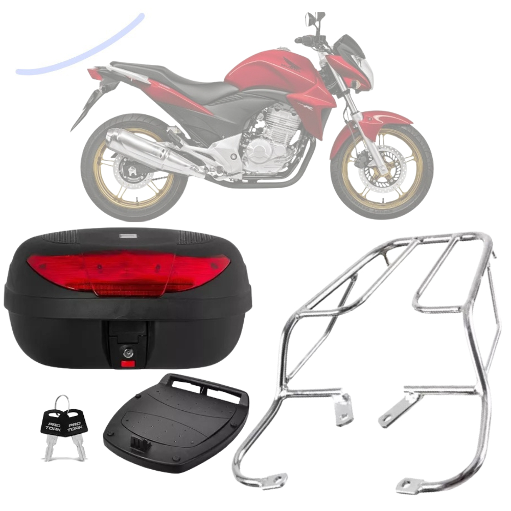 Bauleto Bau 45 Litros Com Bagageiro Sansão Churrasqueira Moto Honda Cb300 2009 A 2016