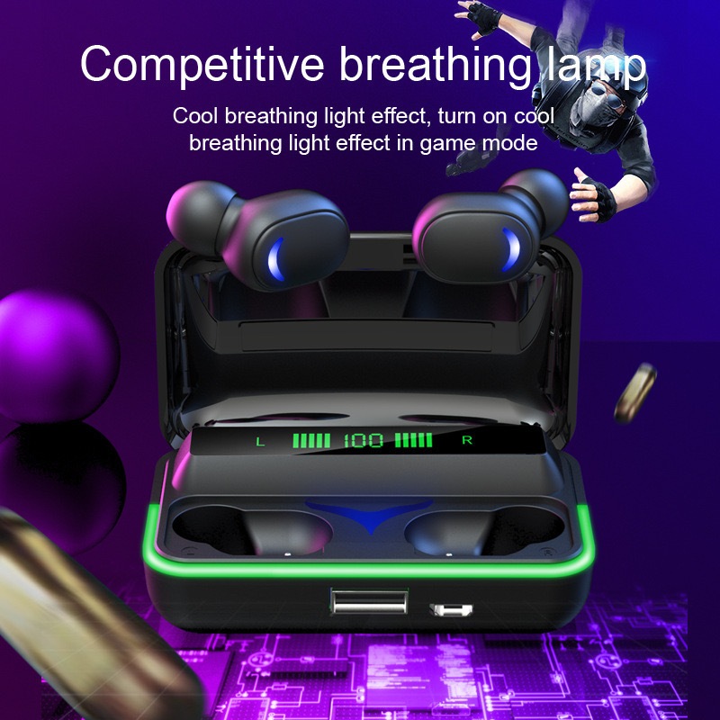 E10 TWS Fone De Ouvido Bluetooth Com RGB Visor Digital Powerbank Sem Fio No 5.3 HIFI 8D Estéreo Microfone Para Todos