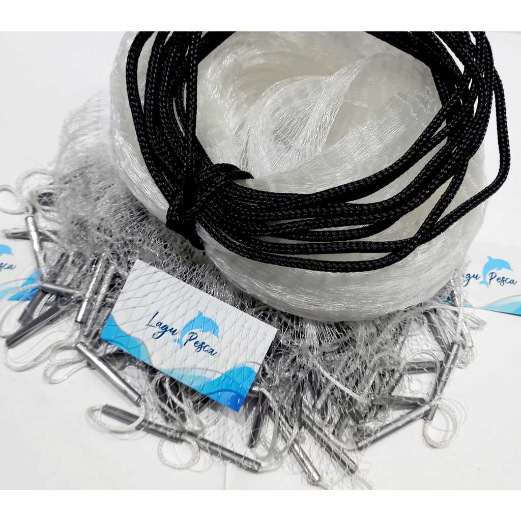 Tarrafa de argola 20 mts de roda, malha 12 mm fio 0,25, ideal para iscas..