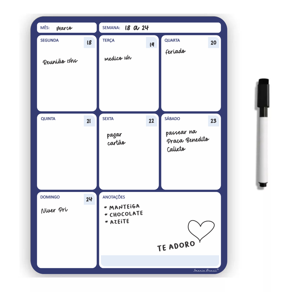 Imã Lousa Para Geladeira Lembretes/recados/anotações Oferta em Oferta na Shopee