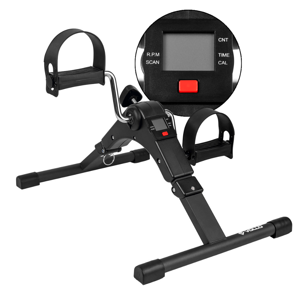 Mini Bicicleta Ergométrica c/ Monitor LCD Multifuncional Dobrável Vollo Contador de Calorias Tempo