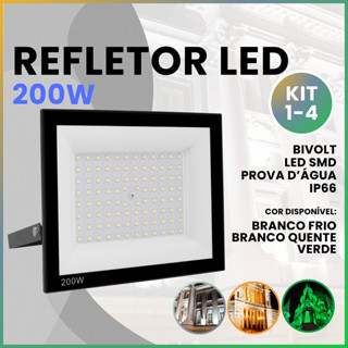 Kit Refletor Led Holofote 200w Ip66 Prova D