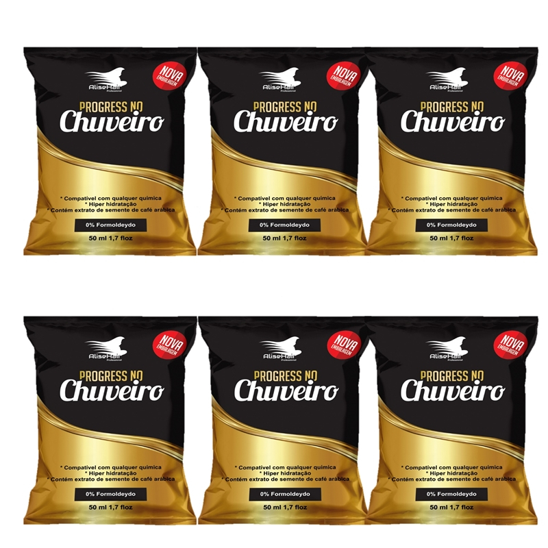 Kit 6 Progressiva No Chuveiro Sem Formol Original Sachê 50ML Alise Hair