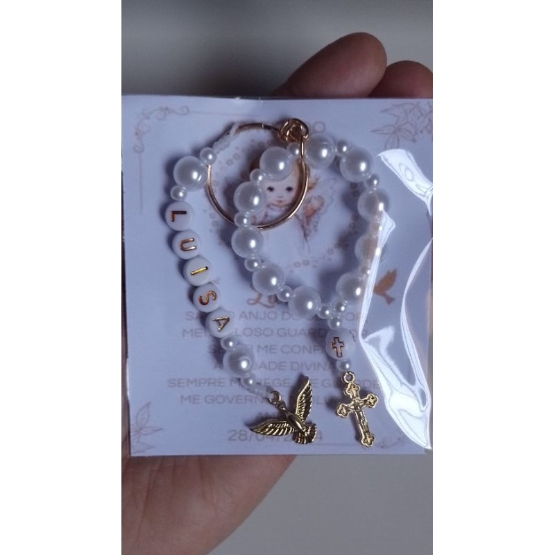 lembrancinha batizado , eucaristia , crisma , lembrancinha mini terço personalizado, kit com (10, 15, 20 ou 30 unidades)