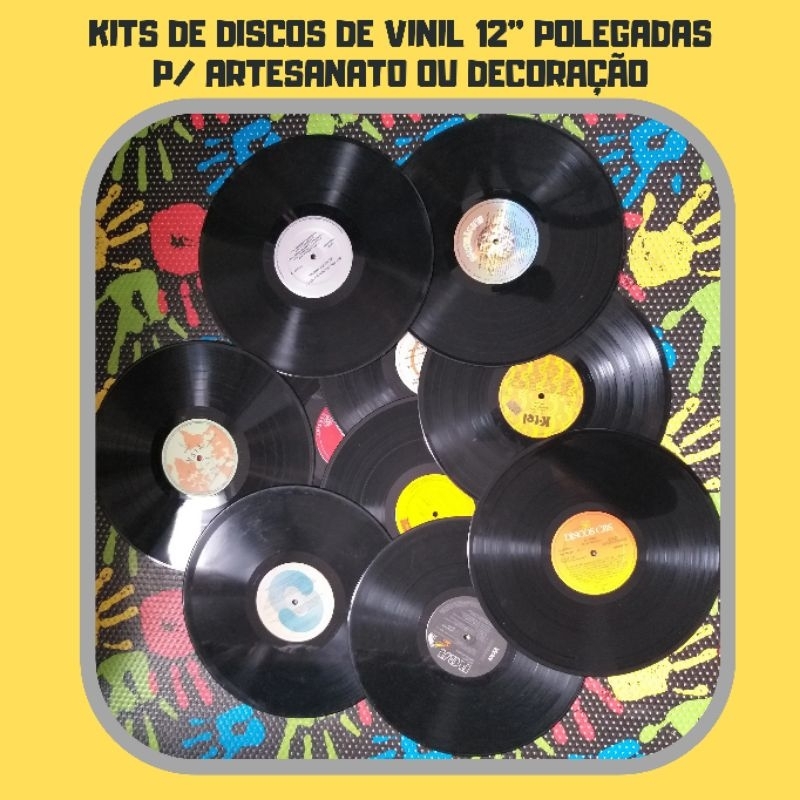 Kits c/ 05, 10 e 15 Unids - Discos de Vinil (LPs) p/ Artesanato ou Decoração 30cm