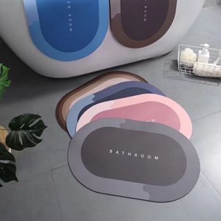 Tapete Antiderrapante de Banheiro Super Absorvente Secagem Rápida Chuveiro 38x58CM 1/2 Peças Kit em Oferta na Shopee