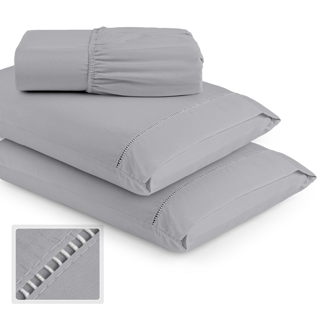 Lençol Queen 400 Fios Micropercal Tecido Leve Acetinado 3 Peças