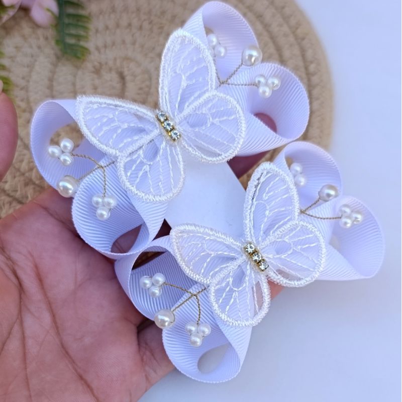 par de laços infantil para batizado - parzinho de laços jardim encantado em Oferta na Shopee