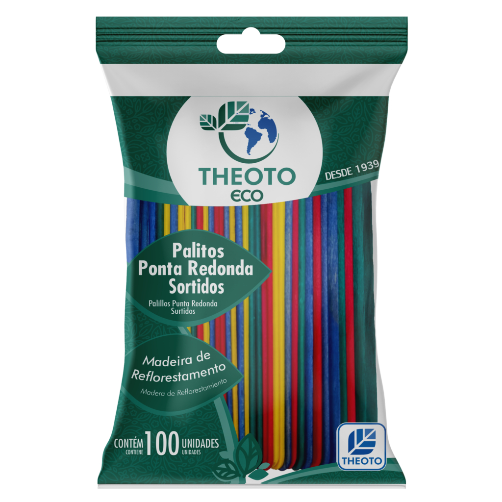Palitos Coloridos de Sorvete Ponta Redonda Theoto em Oferta na Shopee