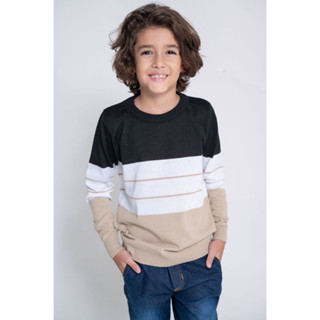Blusa Suéter Infantil de Tricot Menino Juvenil Tricô