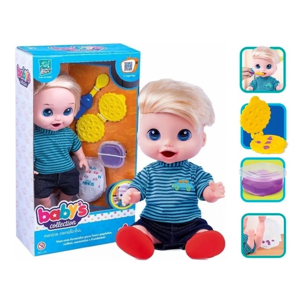 Boneco Baby Comidinha Alive Come Faz Caquinha C/ Acessorios brinquedos divertidos
