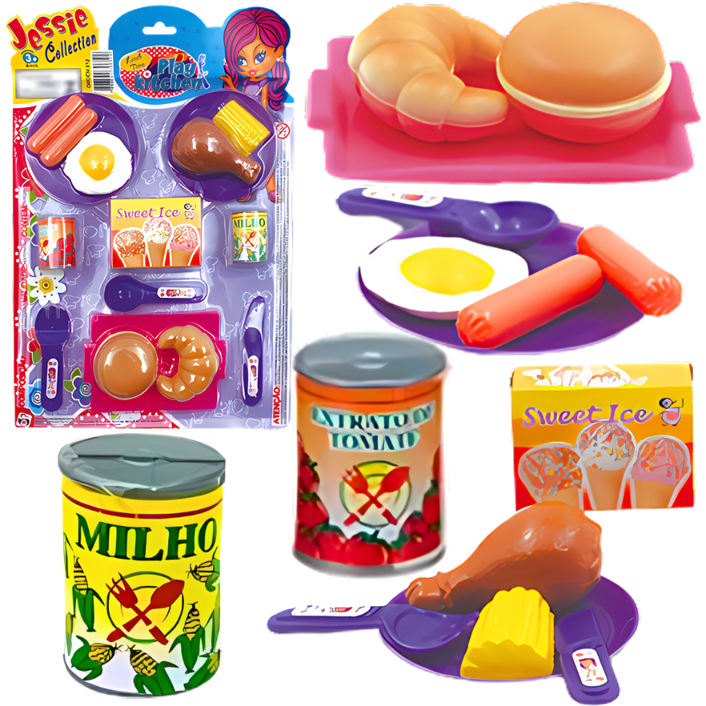 Cartela Lunch Time Jessie Collection Comidinhas Panelinhas Brinquedo Infantil Meninas 3 Anos +