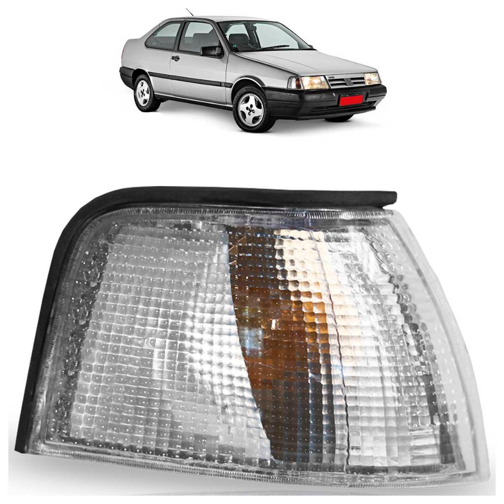 Pisca Seta Dianteira Tempra 1996 1997 1998 1999 Cristal Carcaça Preta - Spare Parts and Accessories for Vehicles