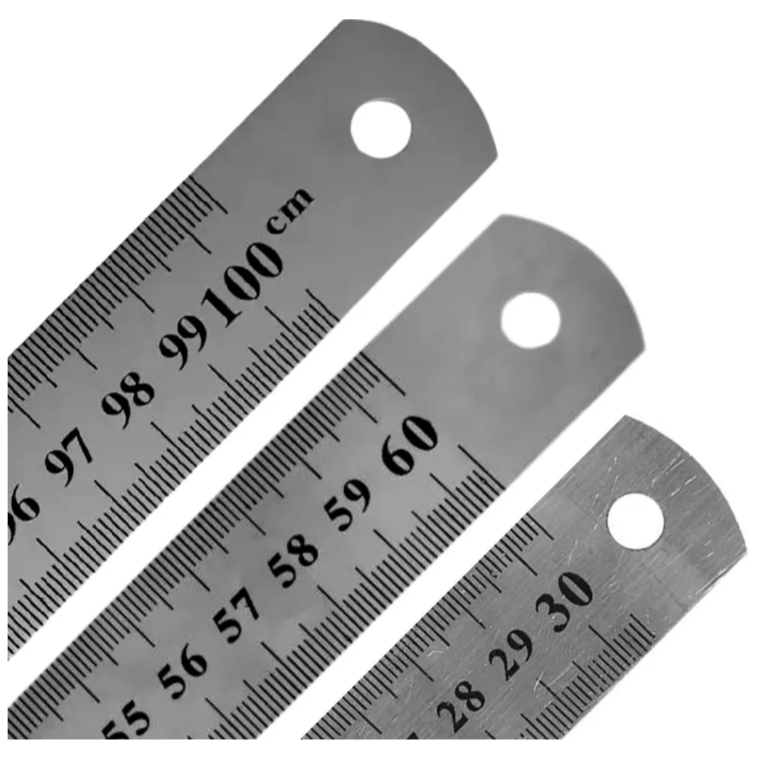 Kit De Réguas Aço Inox 30 Cm, 60 Cm e 1 Metro -  Patchwork Artesanato Scrapbook