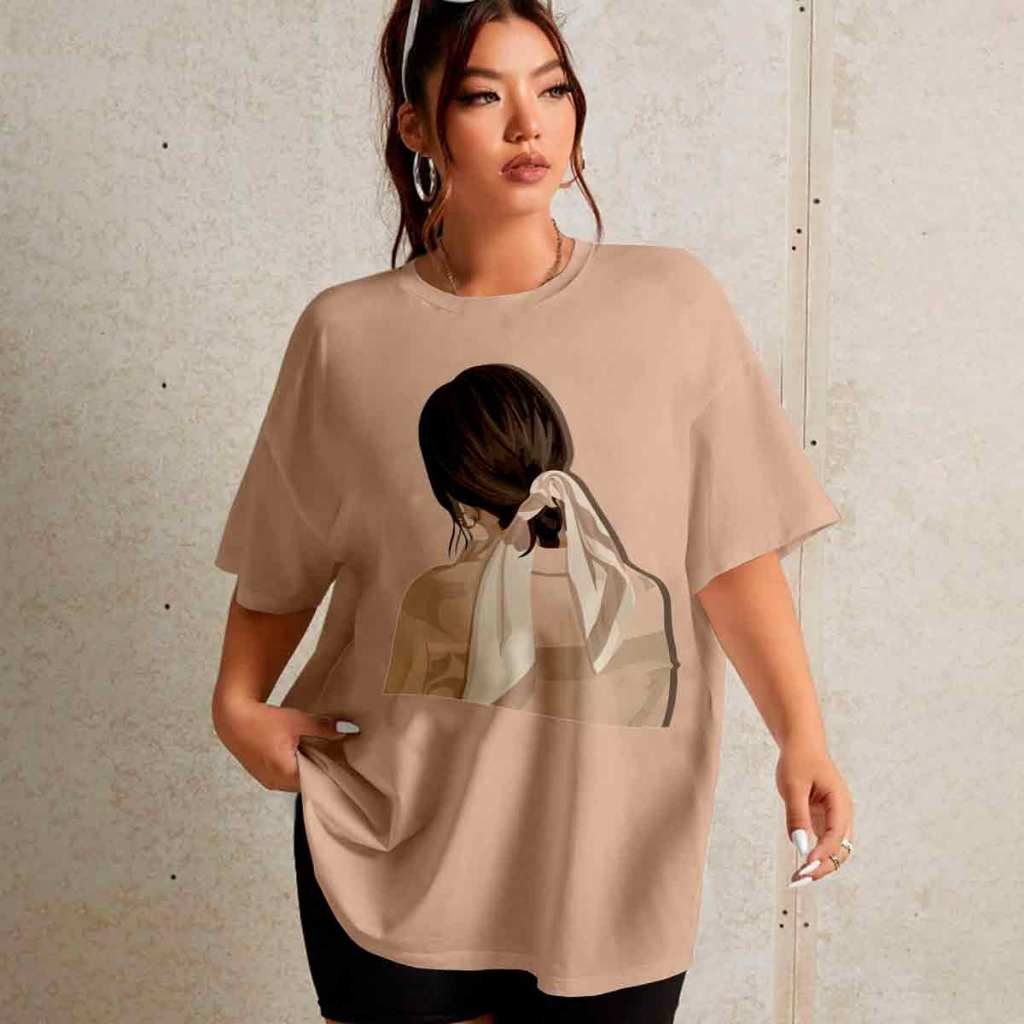 Camiseta Feminina Estilosa Moderna Oversized Blusa Streetwear Estampa Mulher Garota Camisa Feminina