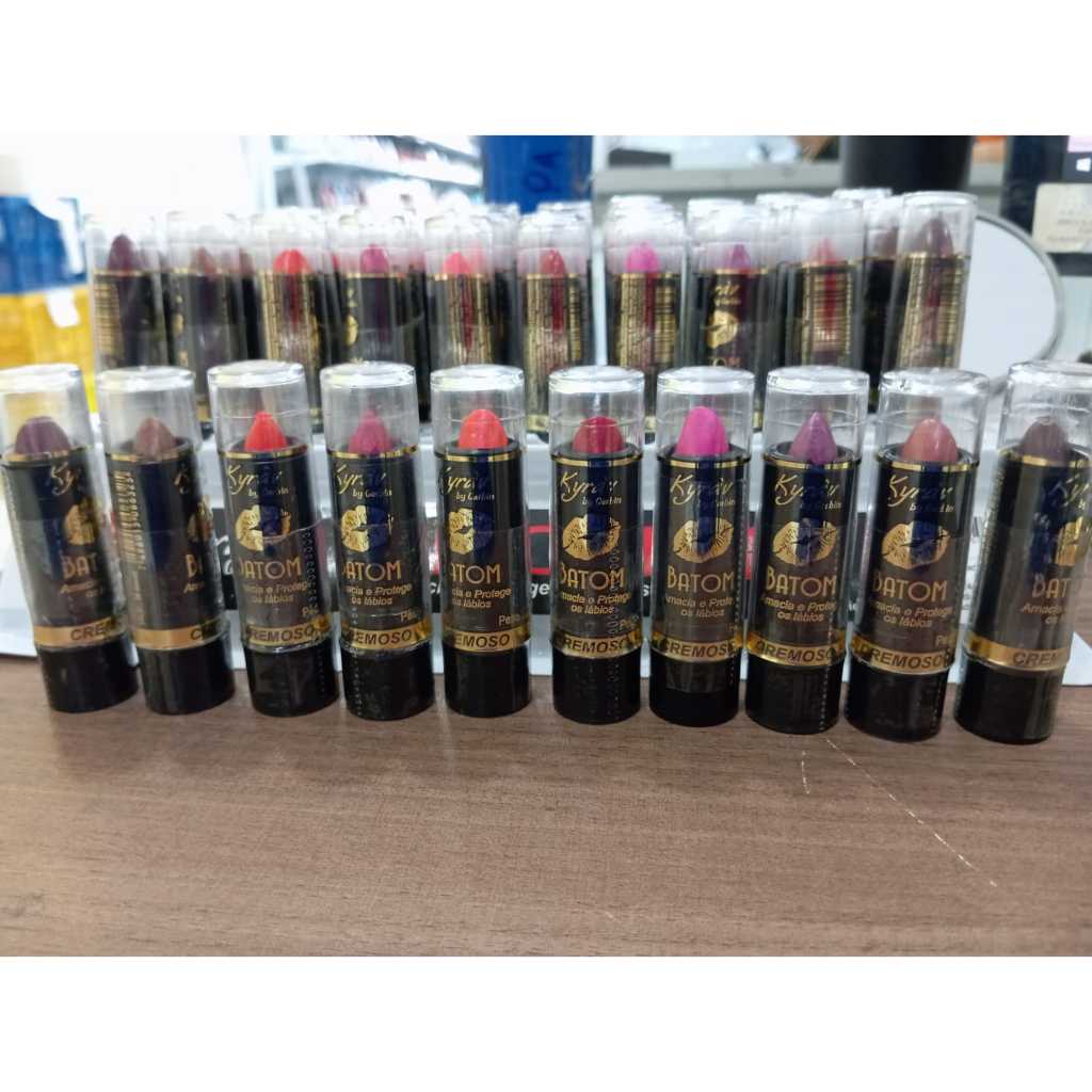 Kit C/ 10 Unidades Sortidos Batom Kyrav- Batom Cremoso