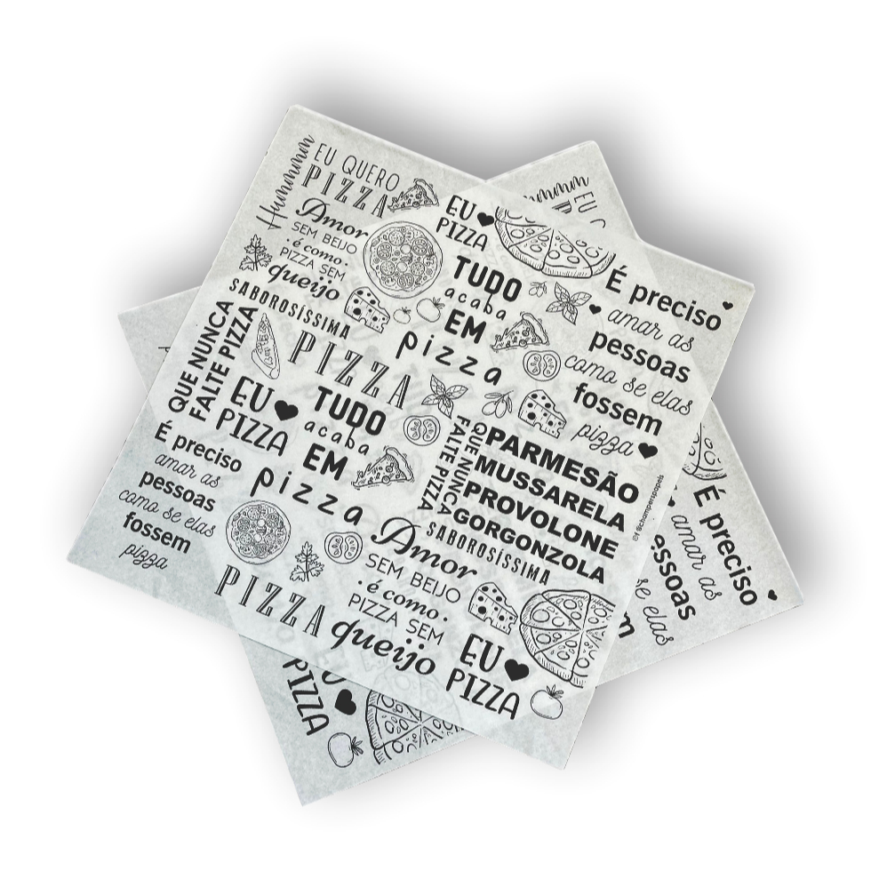 PAPEL MANTEIGA PARA PIZZA 40X40 COM BARREIRA C/1000